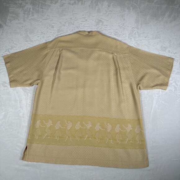 Tommy Bahama Shirt Men Size L Yellow Hawaiian Relax Short Sleeve 100% Silk - Picture 12 of 14